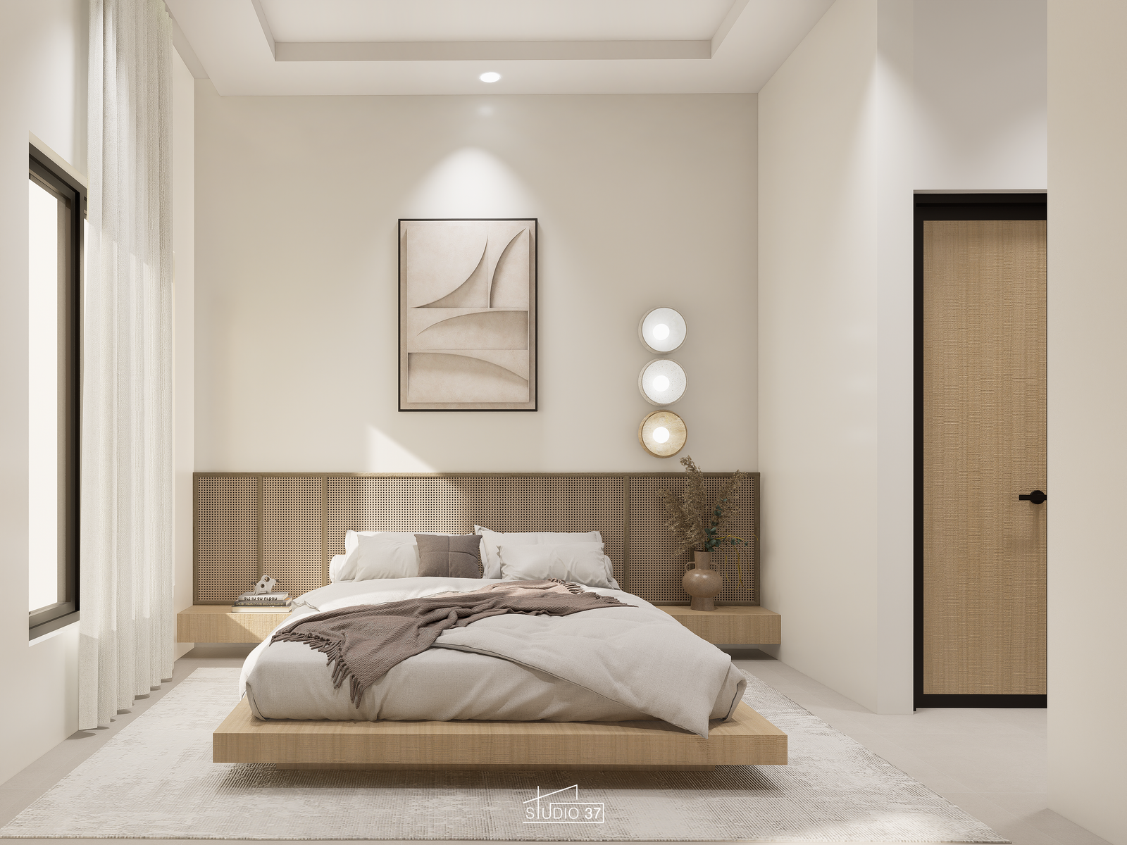 Master suite kamar tidur dark luxe premium oleh Gasni Aditama Interior